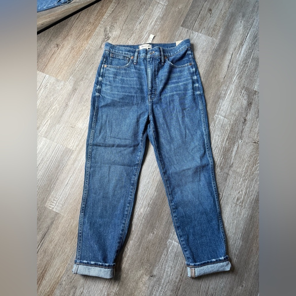 NWT Madewell High Rise Stove Pipe Denim Jeans Relaxed Fit Straight Blue Size 30 - Picture 3 of 6